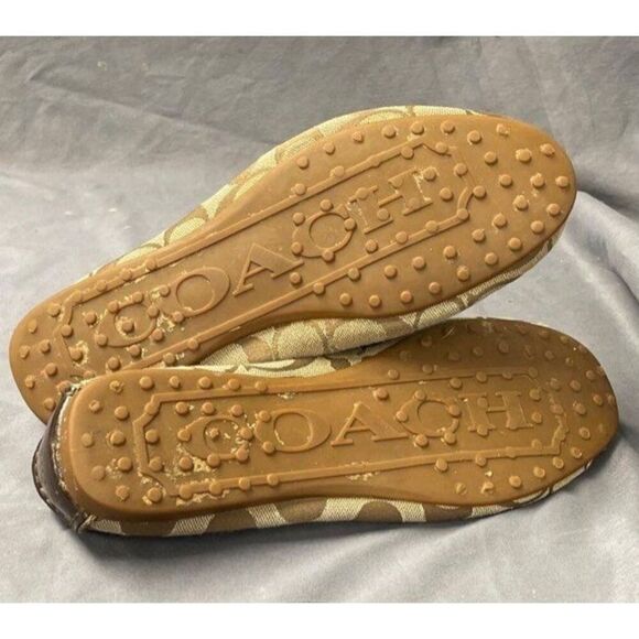 EUC Coach Frida Driving Loafer Slip-on Size8.5 Brown Patent Leather w/Brown Mono - Picture 5 of 6